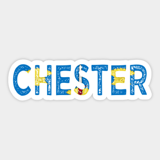 CHESTER FLAG CITY NAME Sticker